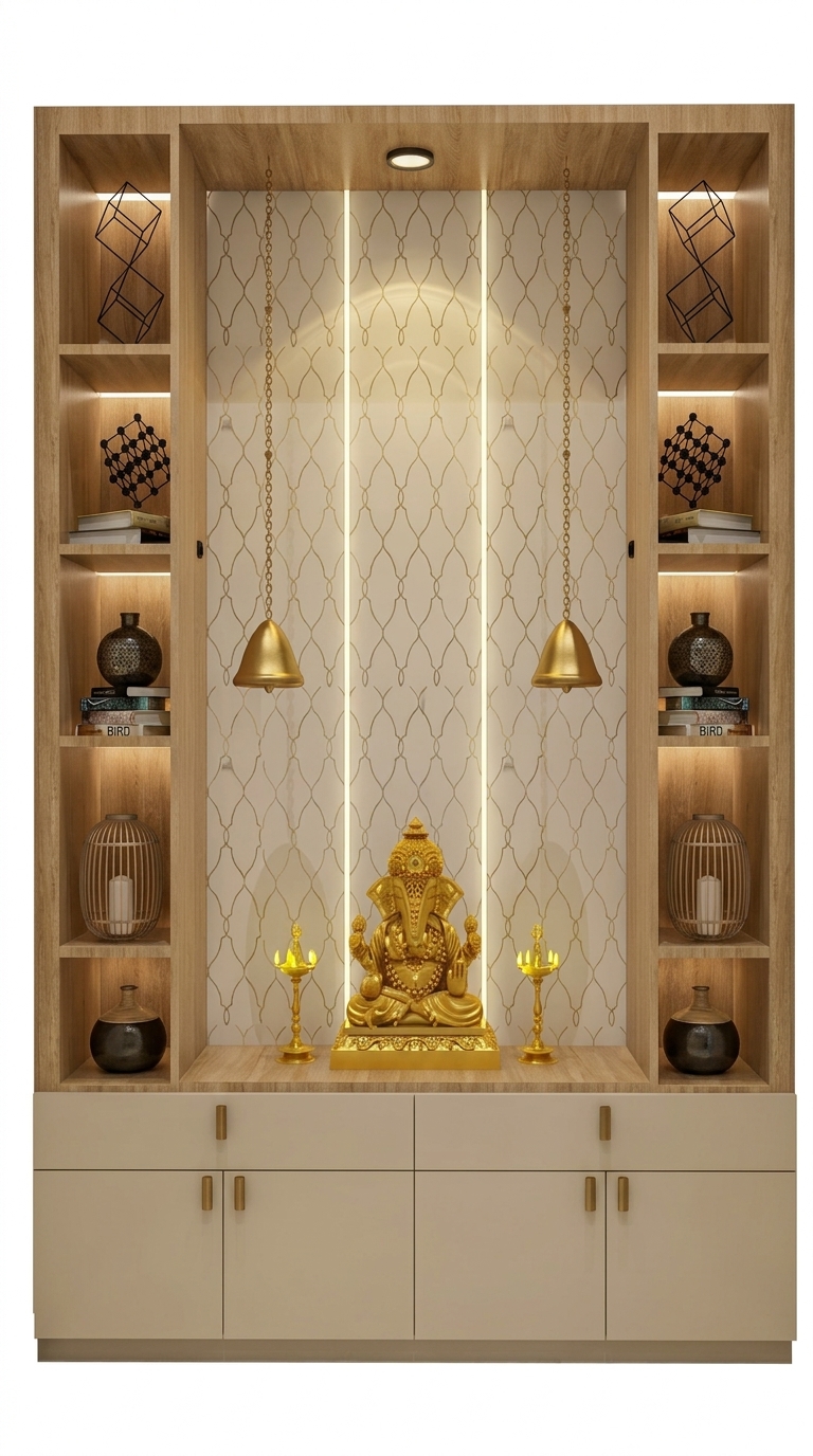 Wooden Pooja Unit