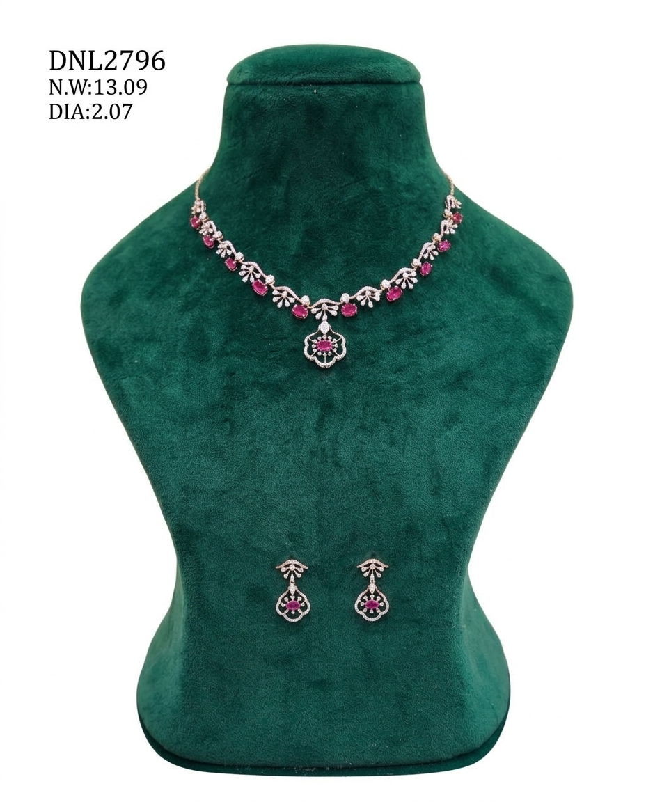 Diamond and RRubyGold Necklace Set