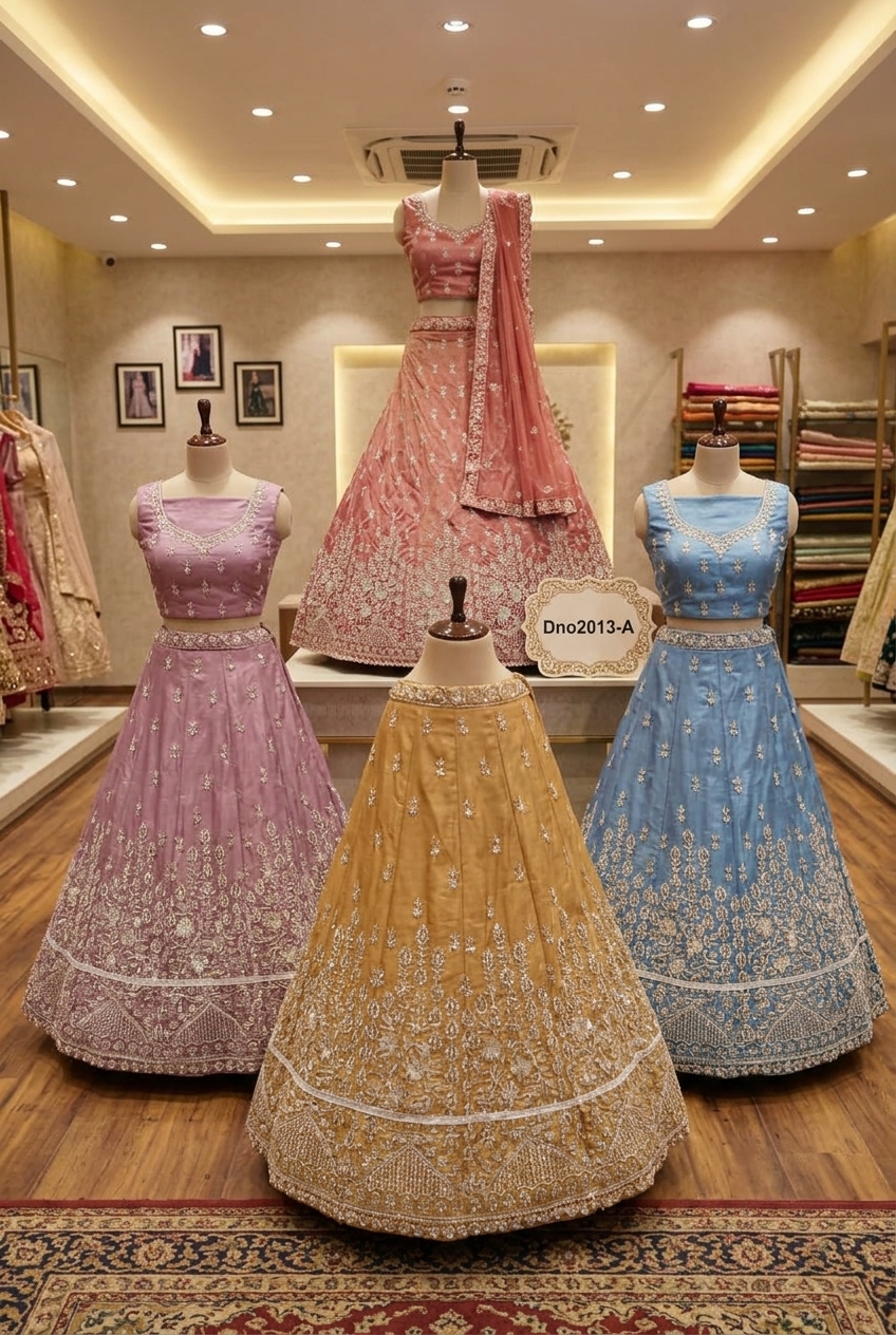 Gajari Tissue Heavy Border Lehenga view 2