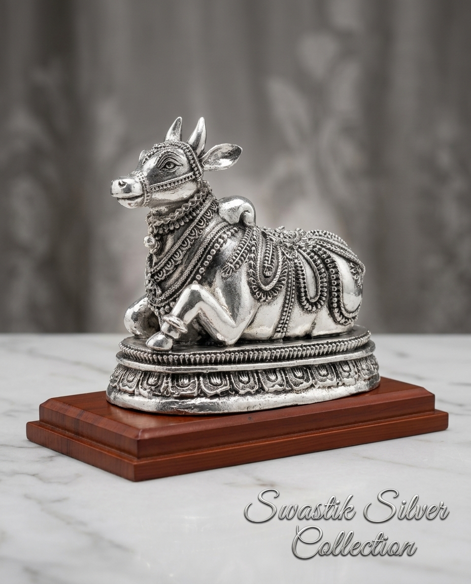 999 Silver Plated Cow Figurine view 2
