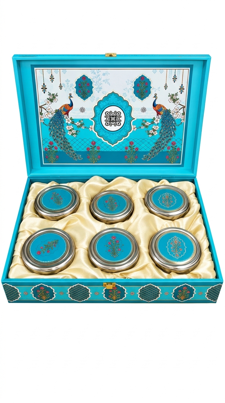 Peacock Design Spice Jar Set
