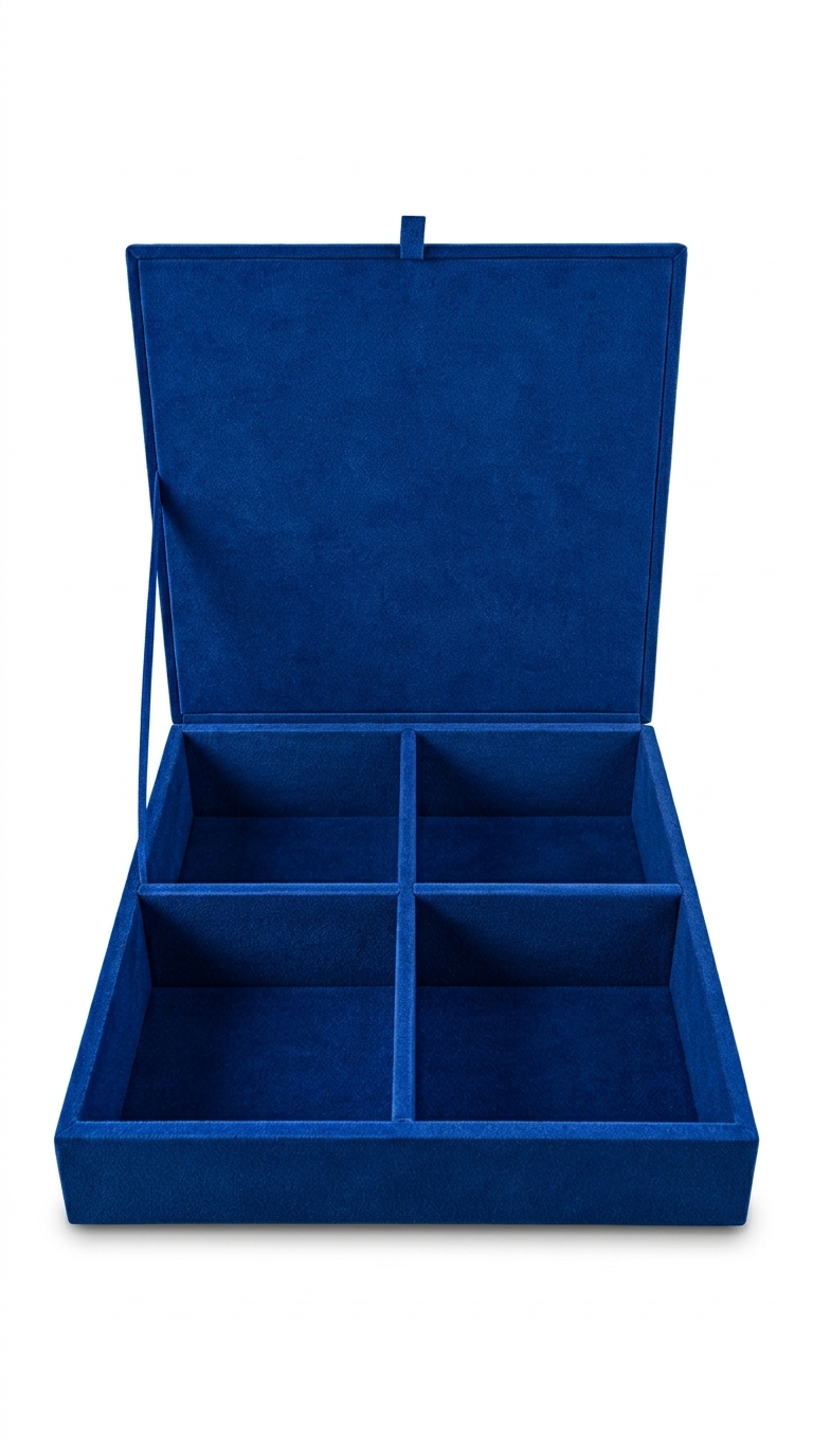 Blue Velvet Organizer Box