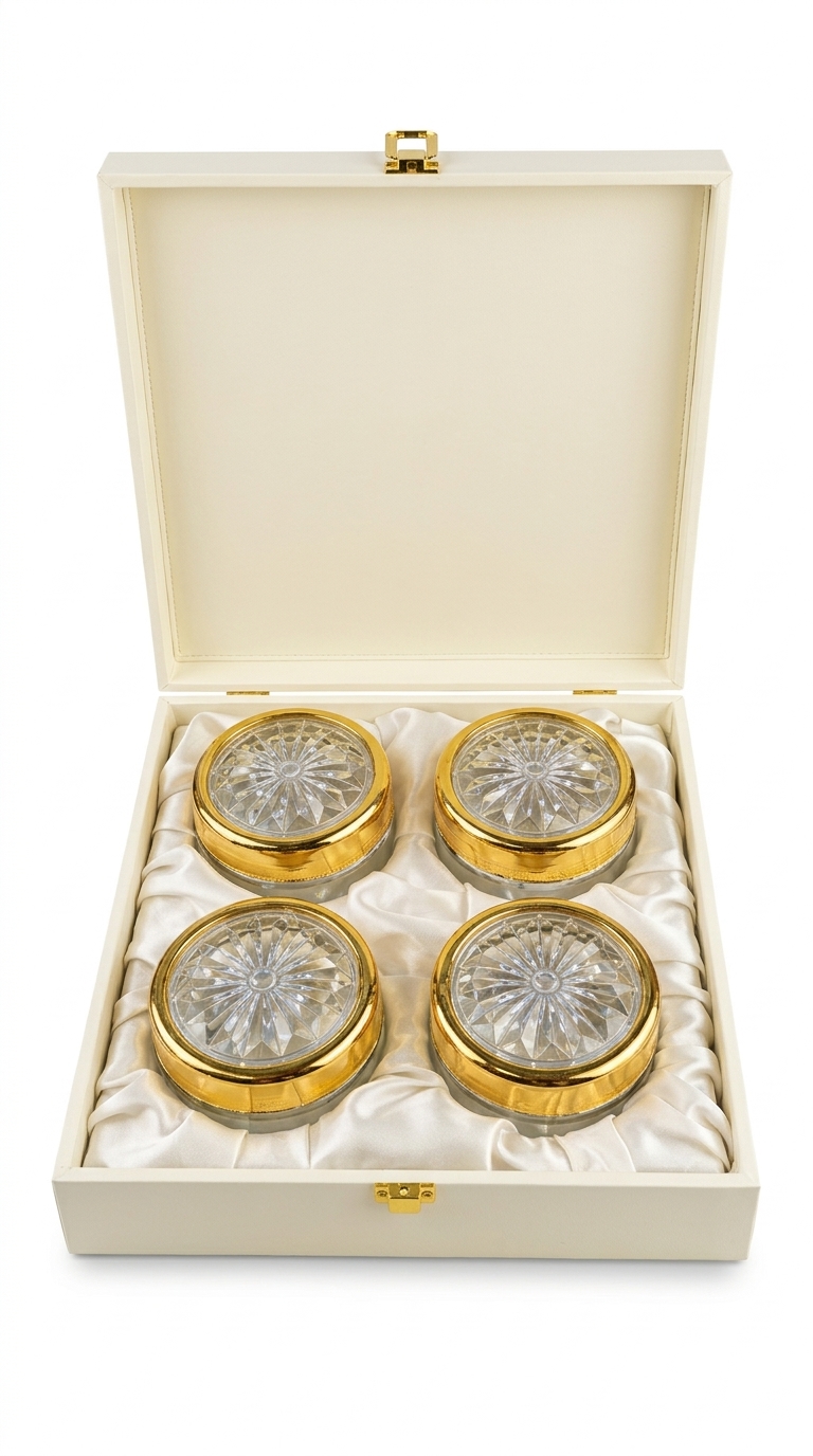 Decorative Glass Coaster Set