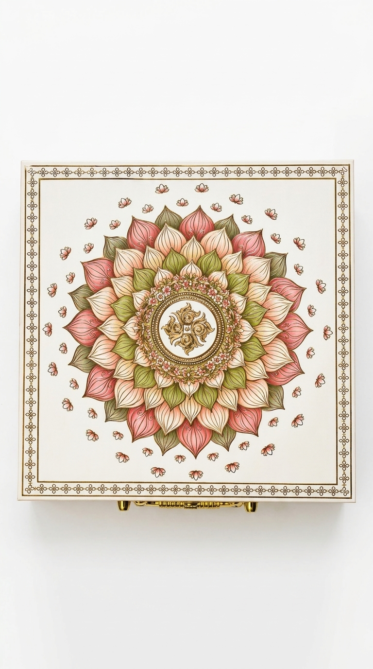 Lotus Design Wooden Box