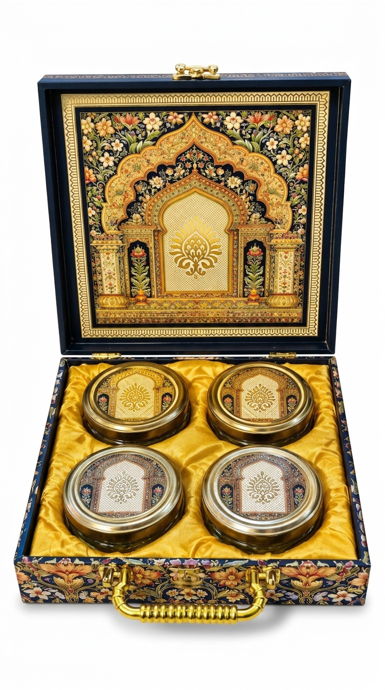 Traditional Decorative Storage Box with Canisters