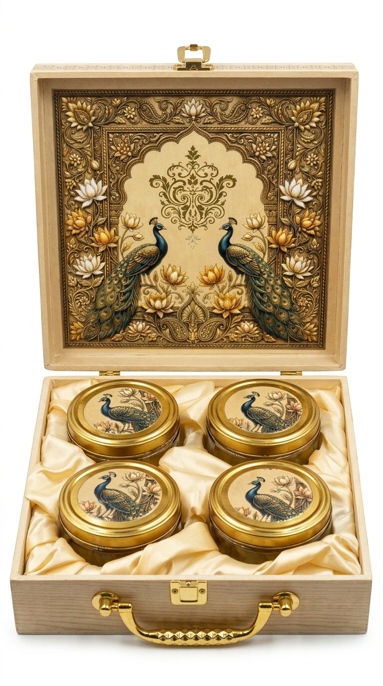 Peacock Design Decorative Storage Boxes