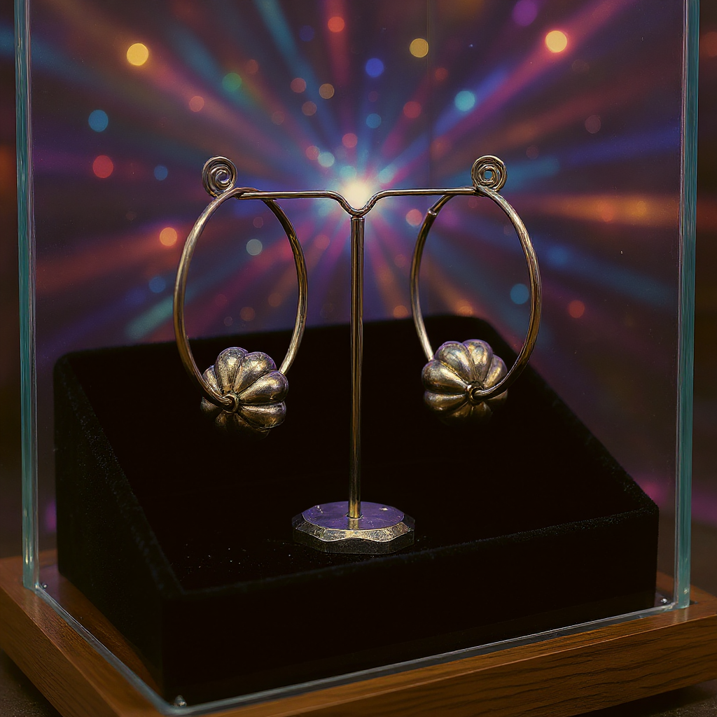 Elegant Pumpkin Hoop Earrings view 2