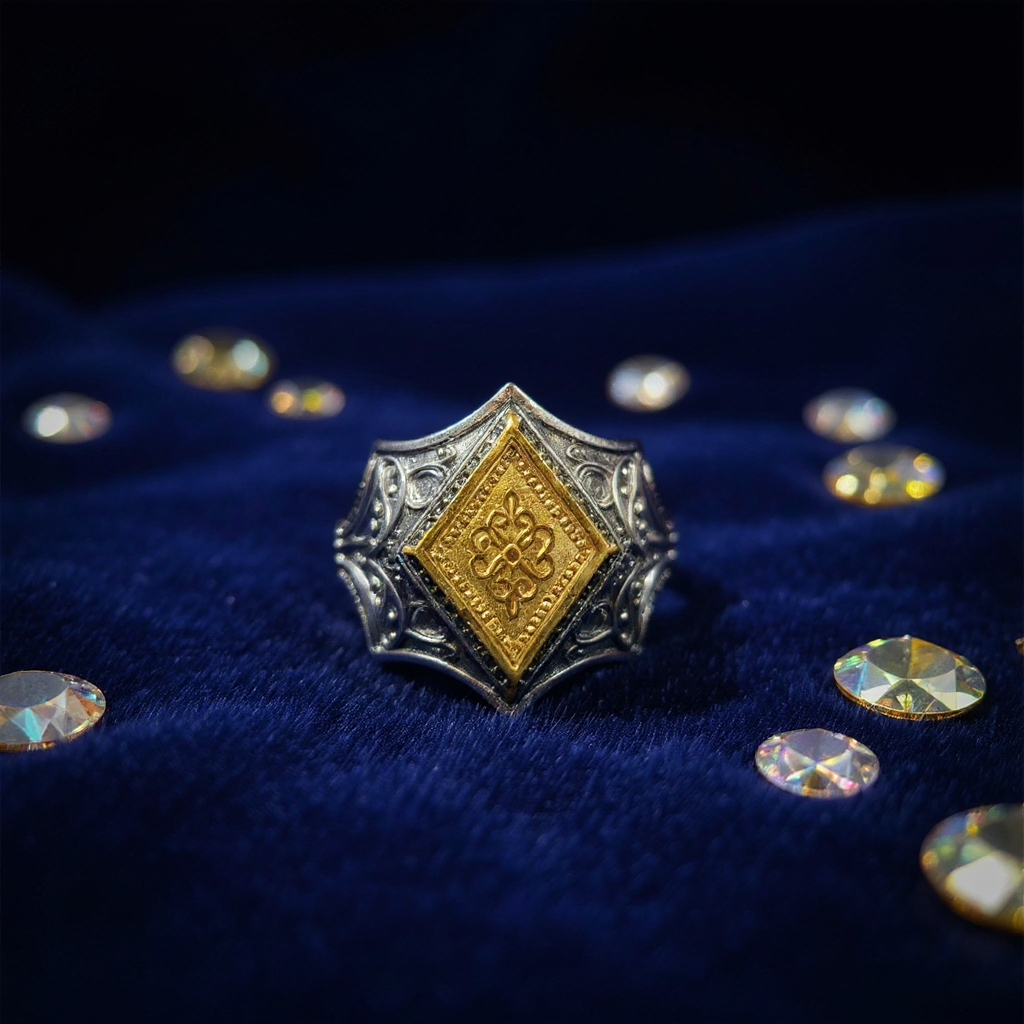 Artisan Silver Ring- male view 2