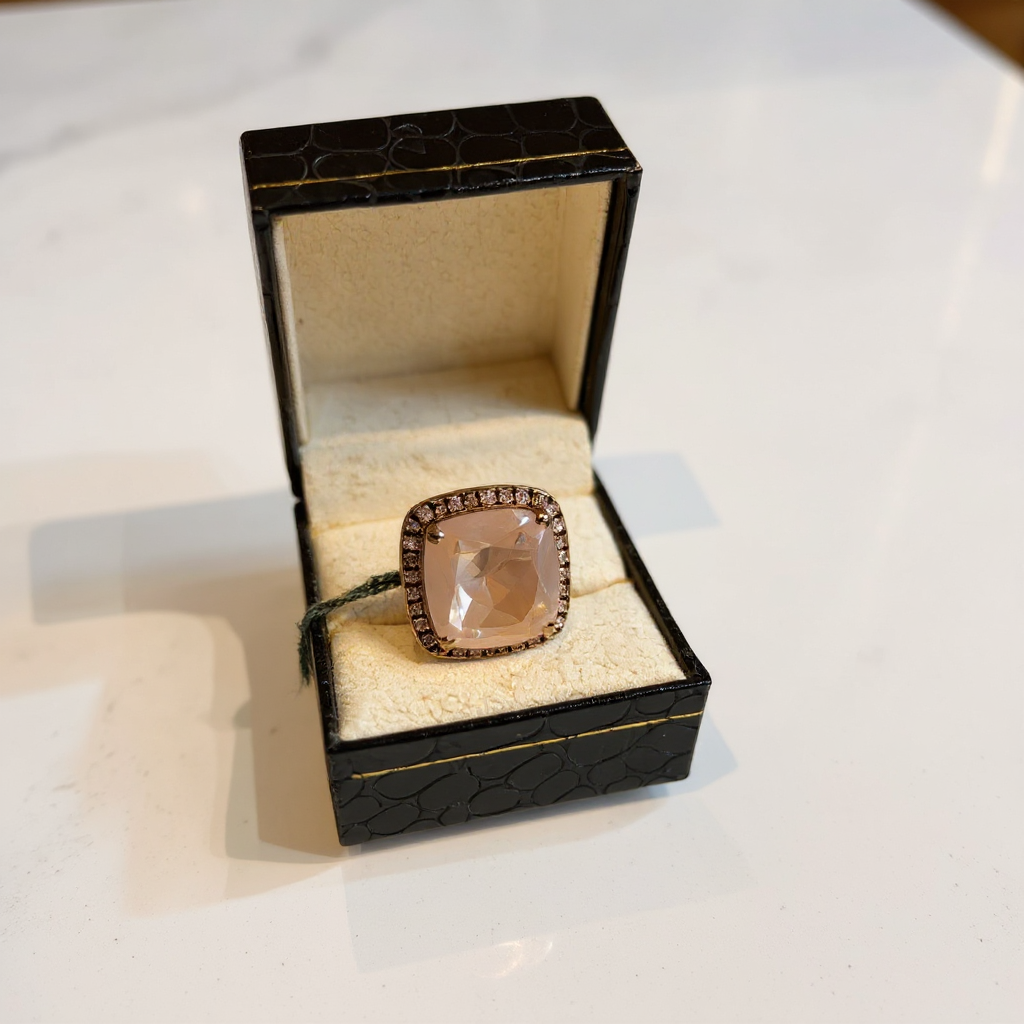 Rose Quartz Ring view 2
