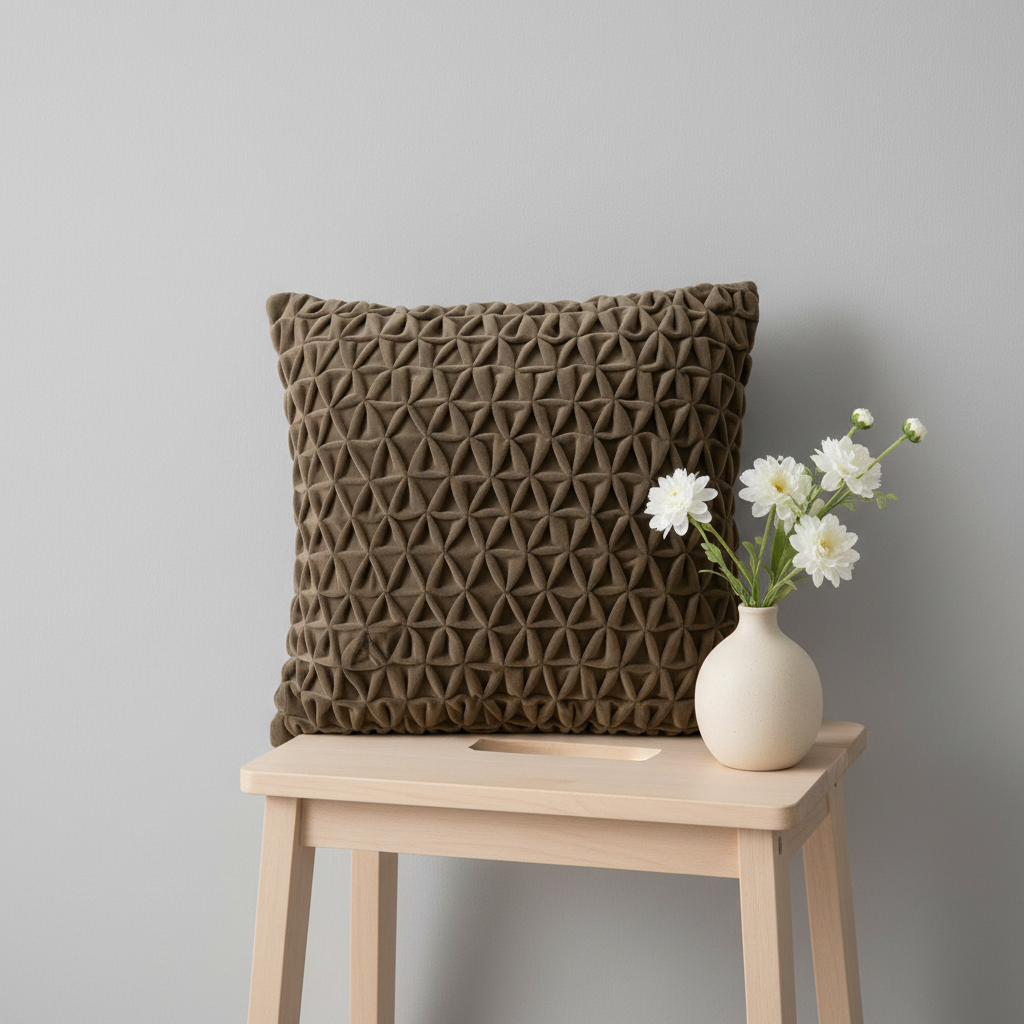 Linens Studio Light Brown Textured Cushion Cover CC-372