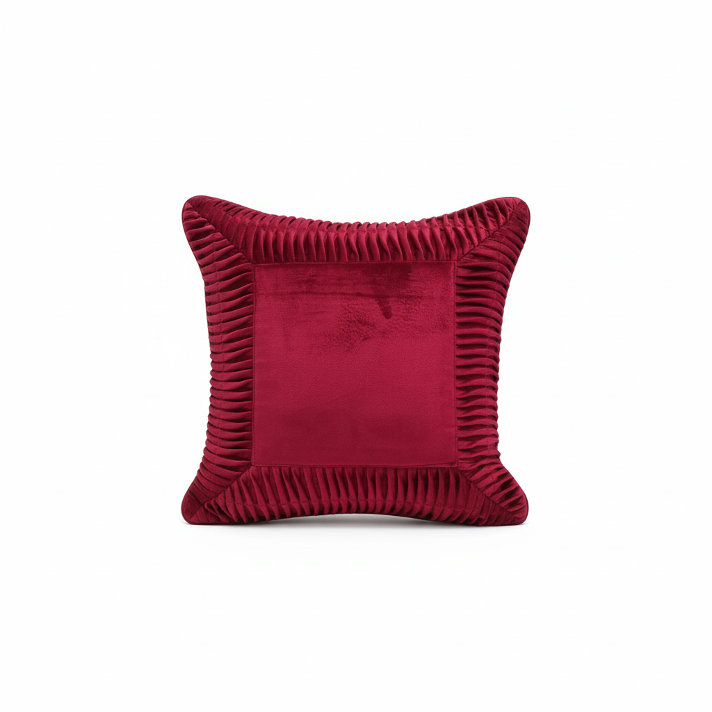 Linens Studio Red Velvet Textured Cushion Cover CC-174 view 3