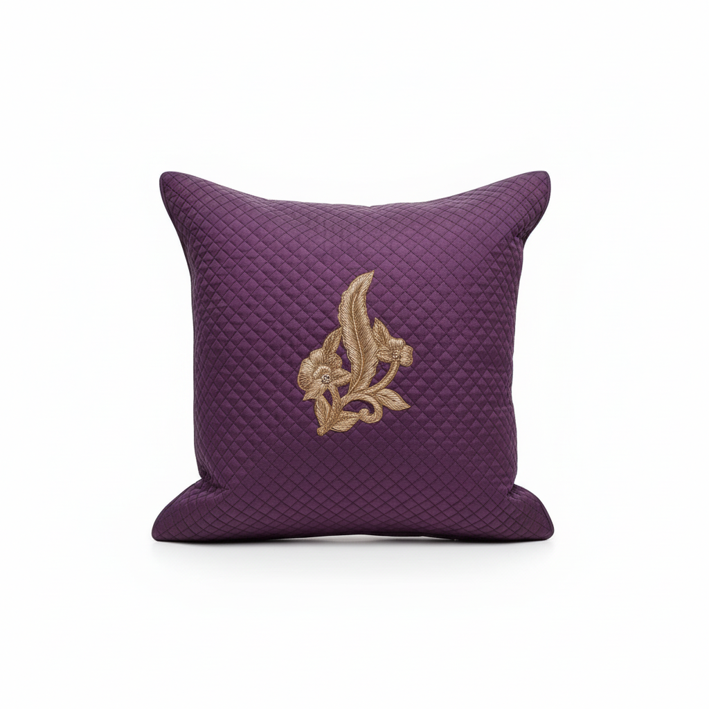 Linens Studio Embroidered Purple Cushion Cover CC-420 view 3