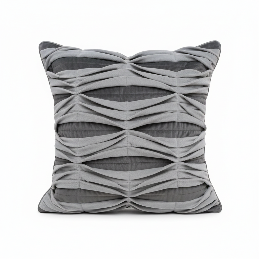 Linens Studio Grey Pleated Cushion Cover CC-403 view 3