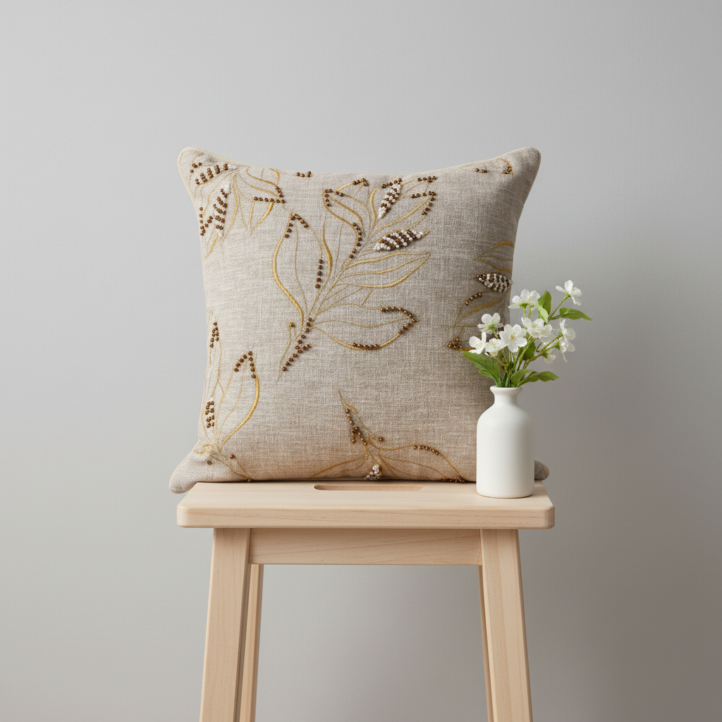 Linens Studio Cotton Embroidered Cushion Cover CC-389