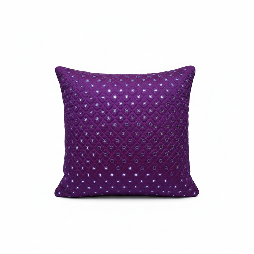 Linens Studio Purple Sequin Decorative Cushion Cover CC-317 view 3