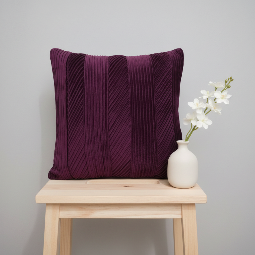 Linens Studio Deep Purple Velvet Cushion Cover CC-174