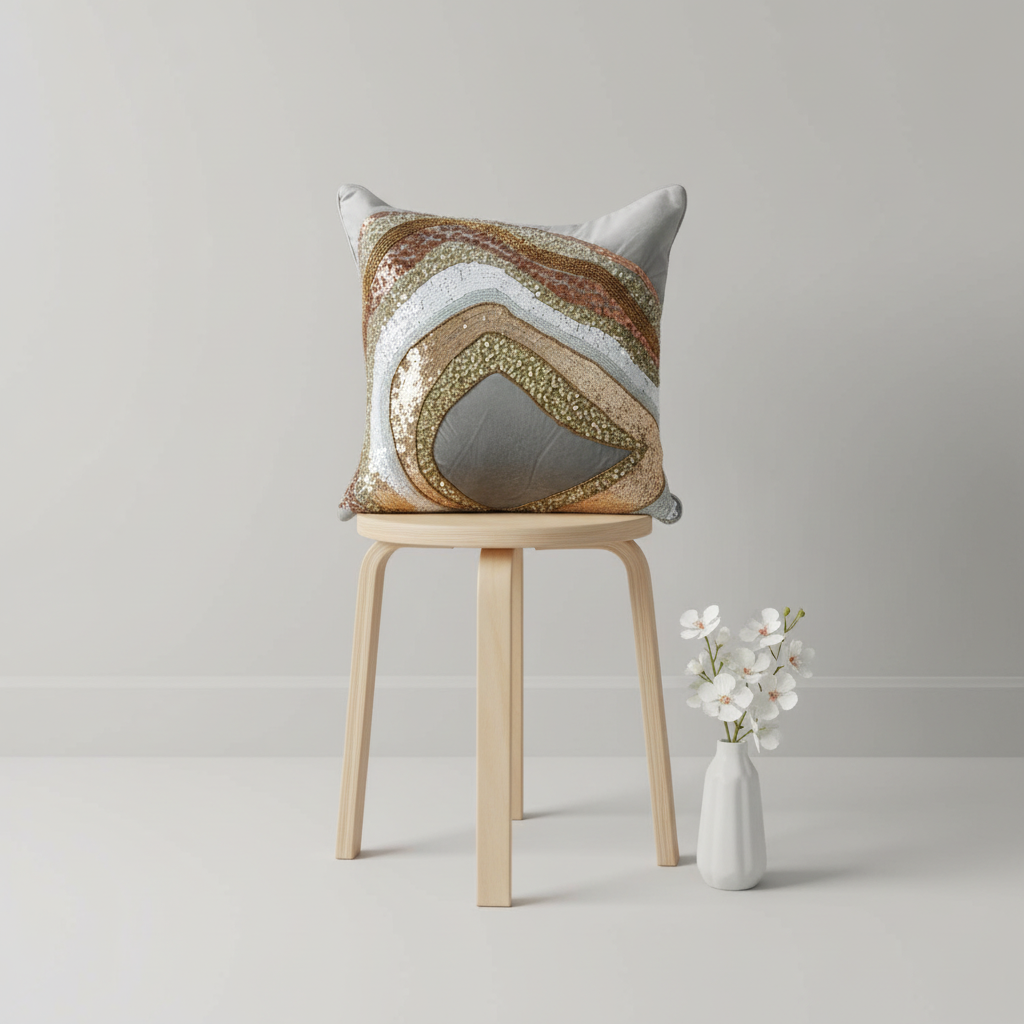 Linens Studio Sequin Pattern Cushion Cover 1 CC-172