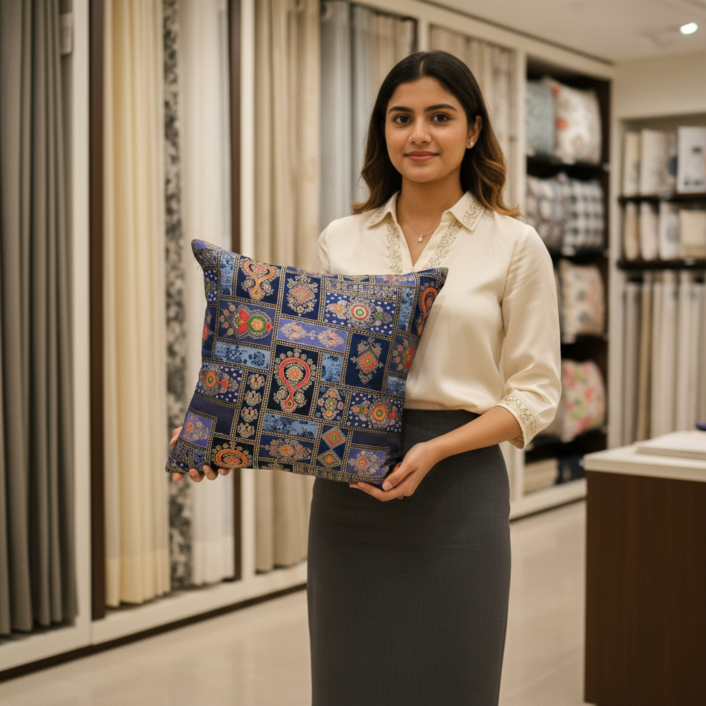 Traditional Paisley Print Cushion Cover CC-363 view 2