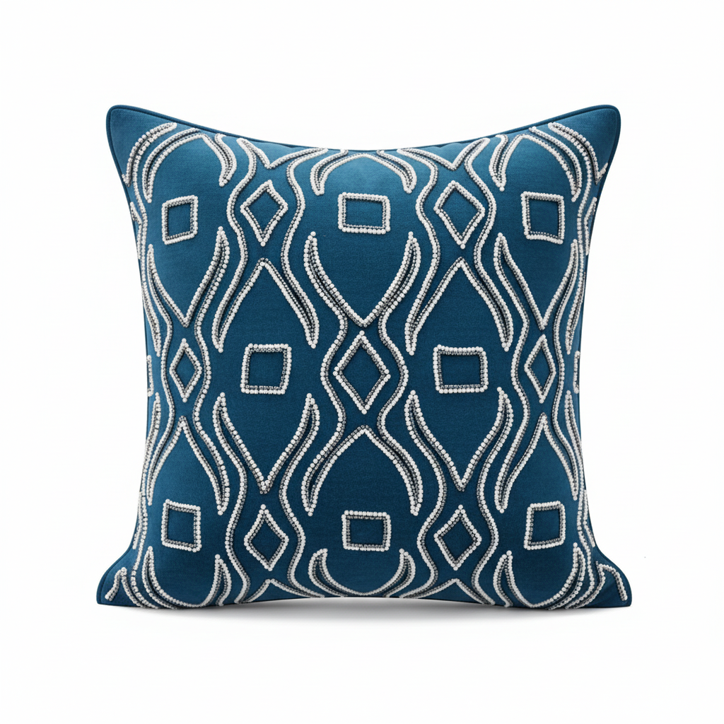 Embroidered Blue Cushion Cover CC- 165 view 3