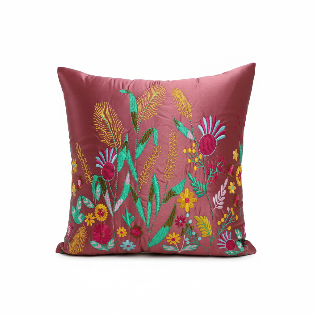 Floral Embroidered Cushion Cover CC-372 view 3