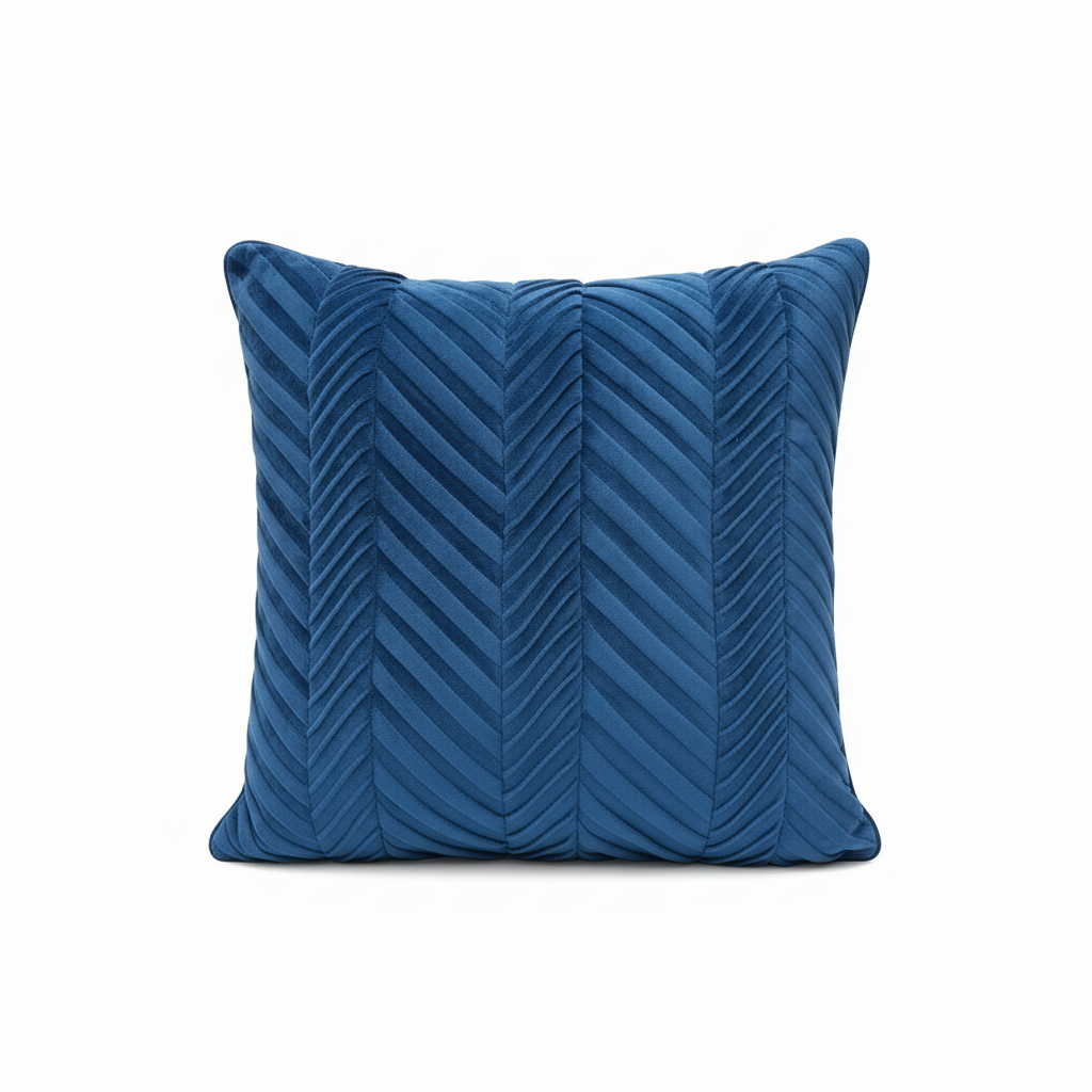 Plush Blue Velvet Cushion Cover CC-363 view 3