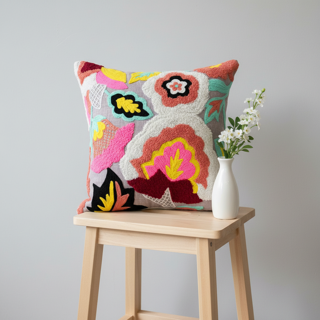 Colorful Floral Cushion Cover CC-355