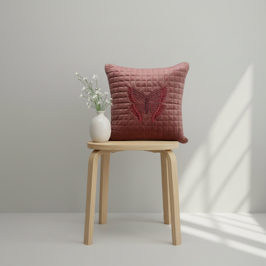 Butterfly Embellished Cushion Cover CC-403