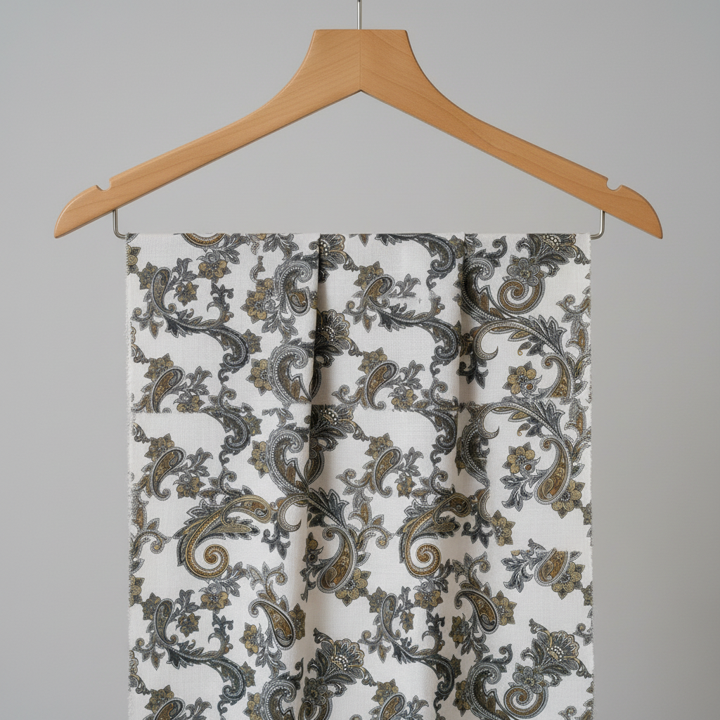Elegant Floral Curtain Fabric LS -2490 view 2