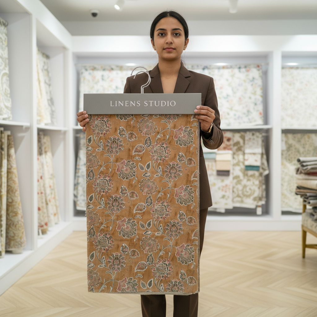 Floral Print Curtain Fabric view 3
