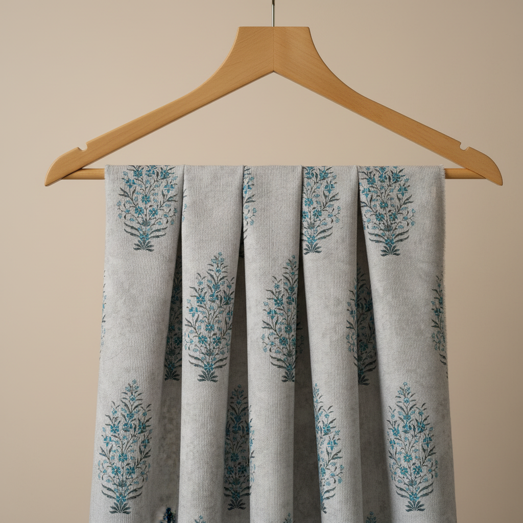 Floral Print Curtain Fabric LS - 2453 view 3