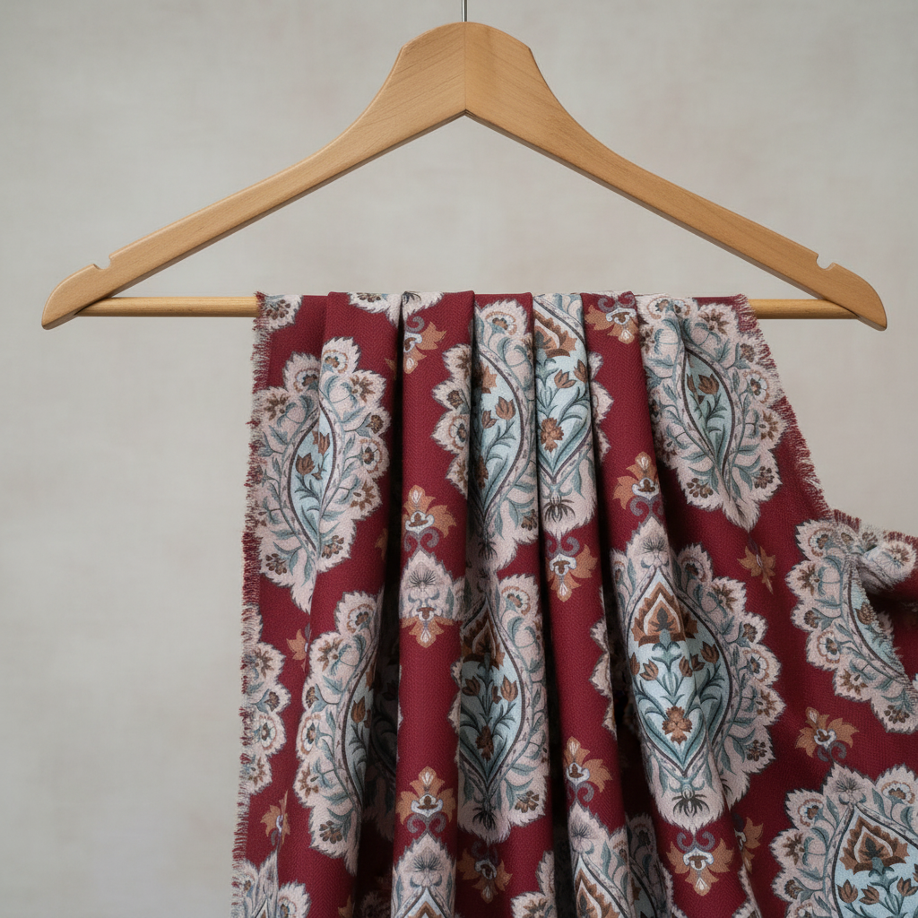 Heritage Print Curtain Fabric LS 2412 view 3