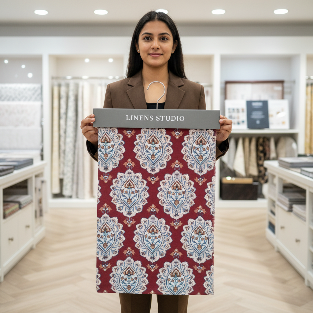 Heritage Print Curtain Fabric LS 2412 view 2