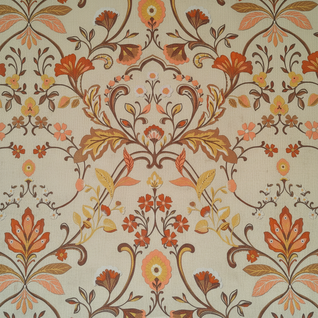 Floral printed Curtain Fabric LS-2484 view 4