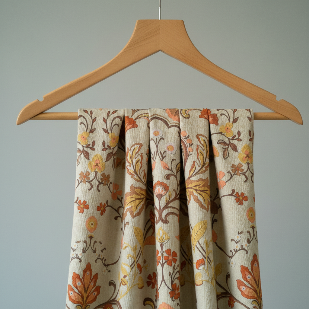 Floral printed Curtain Fabric LS-2484 view 2