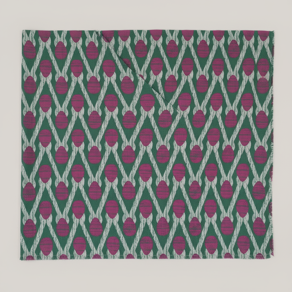 Lush Green Geometric Curatin Fabric LS - 2444 view 4