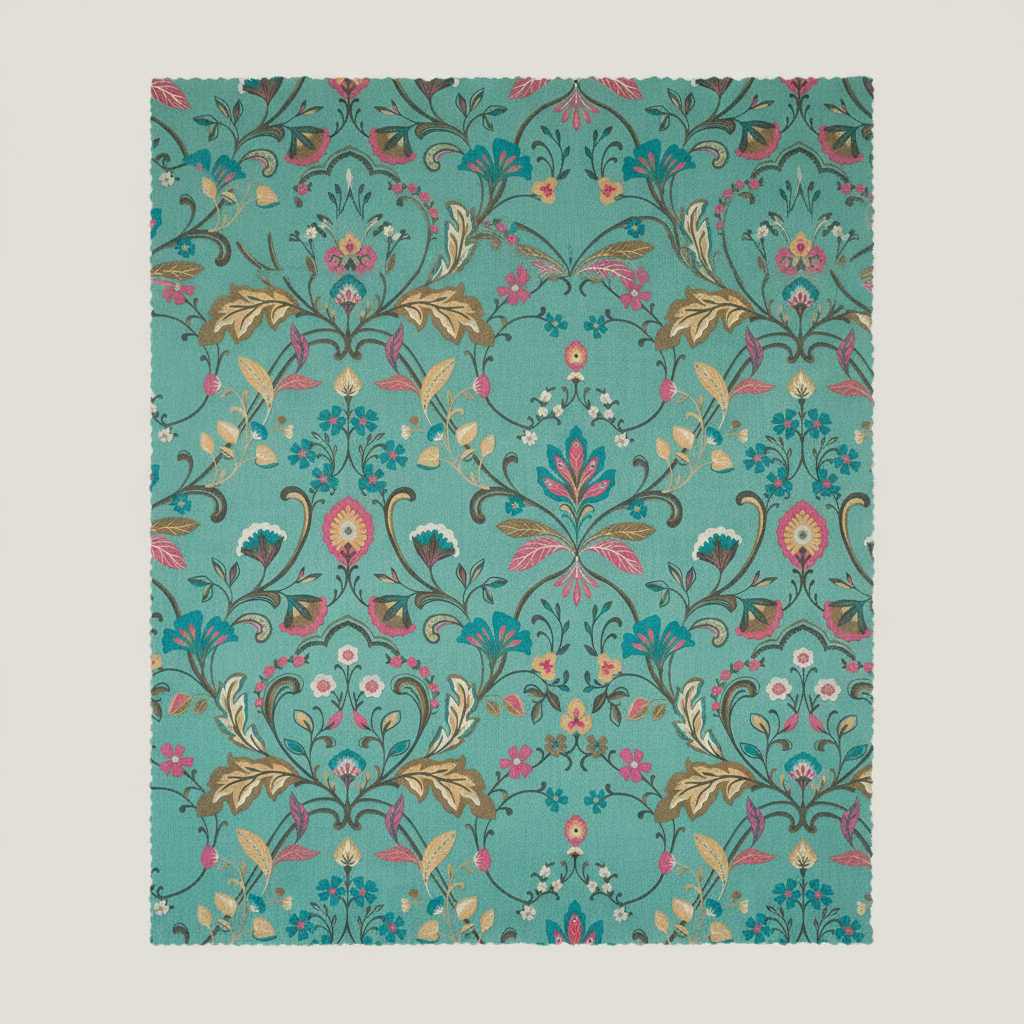 Floral Curtain Fabric LS -2449 view 4