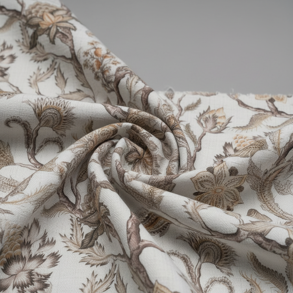 Floral Curtain Fabric LS - 2489 view 2