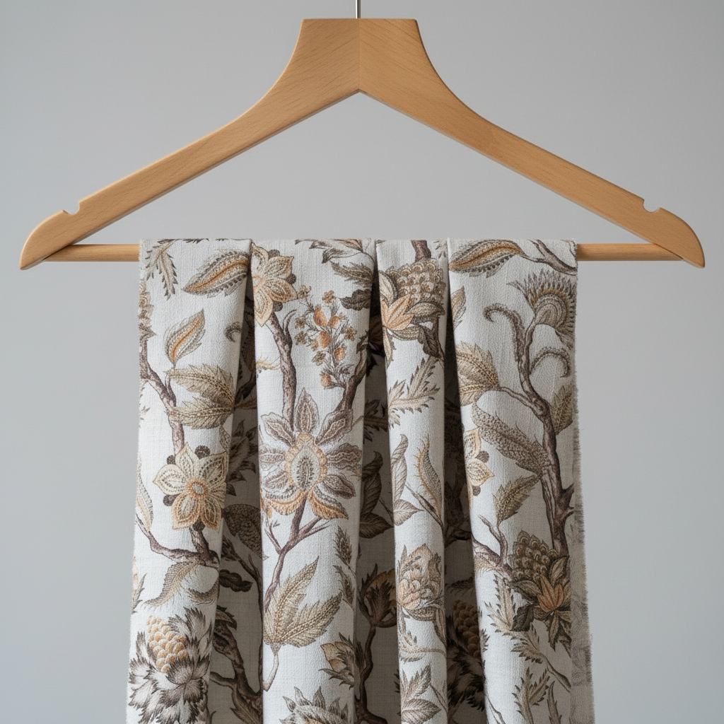 Floral Curtain Fabric LS - 2489 view 3