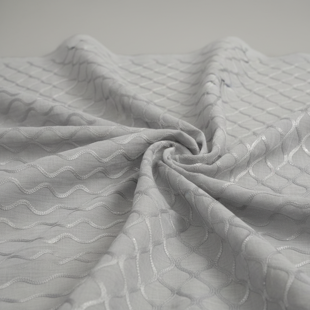 Elegant Grey Sheer Curtain LS 2391 view 2