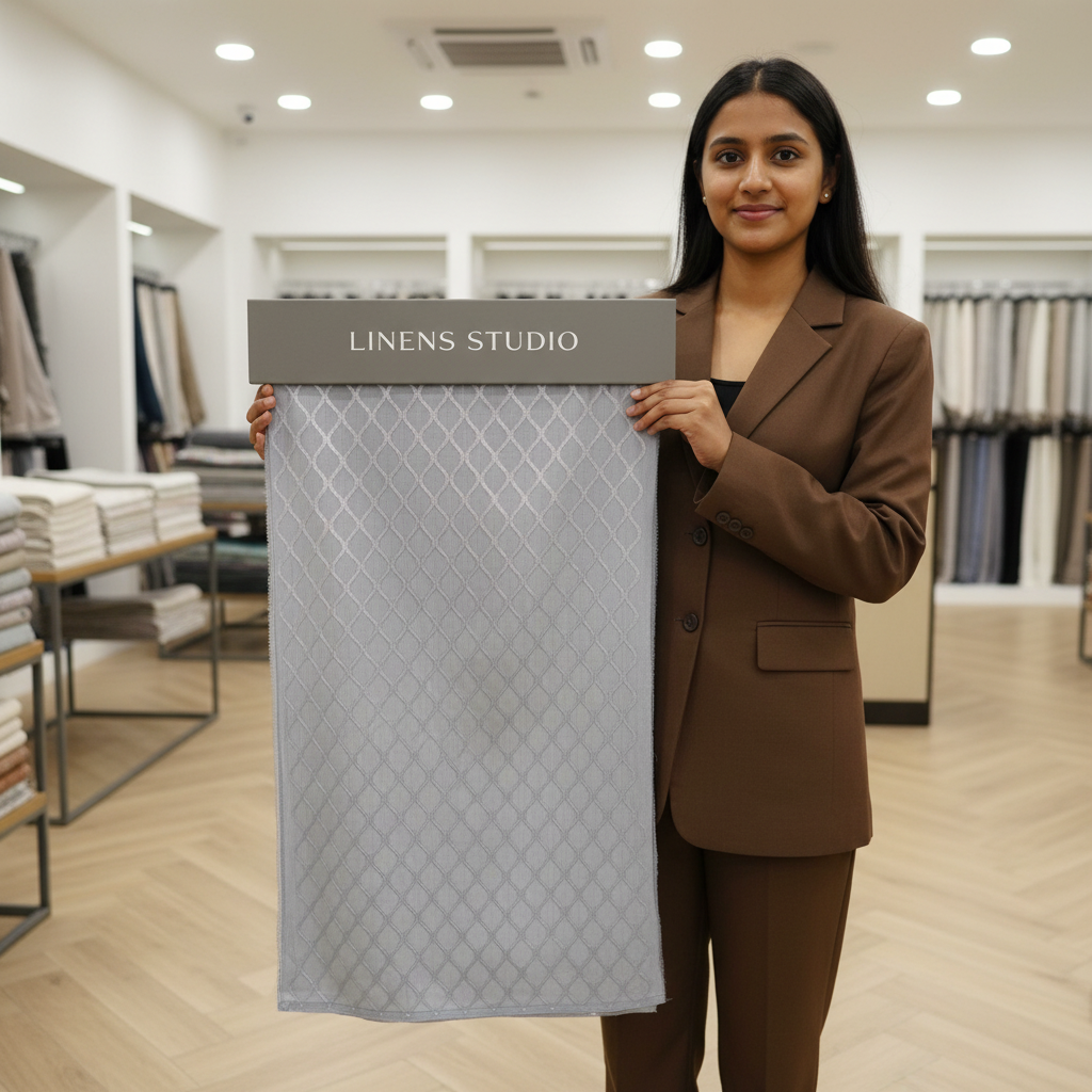 Elegant Grey Sheer Curtain LS 2391 view 4