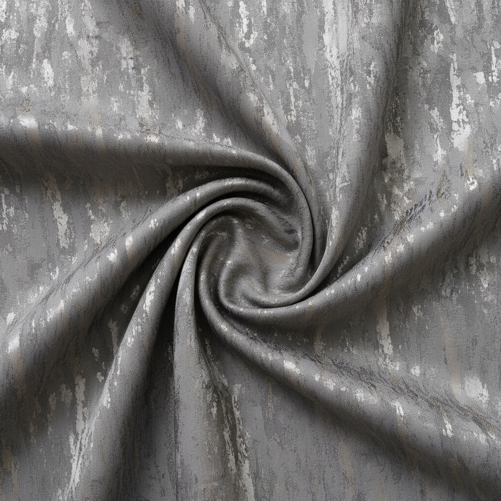 Textured Grey Curtain Fabric view 2
