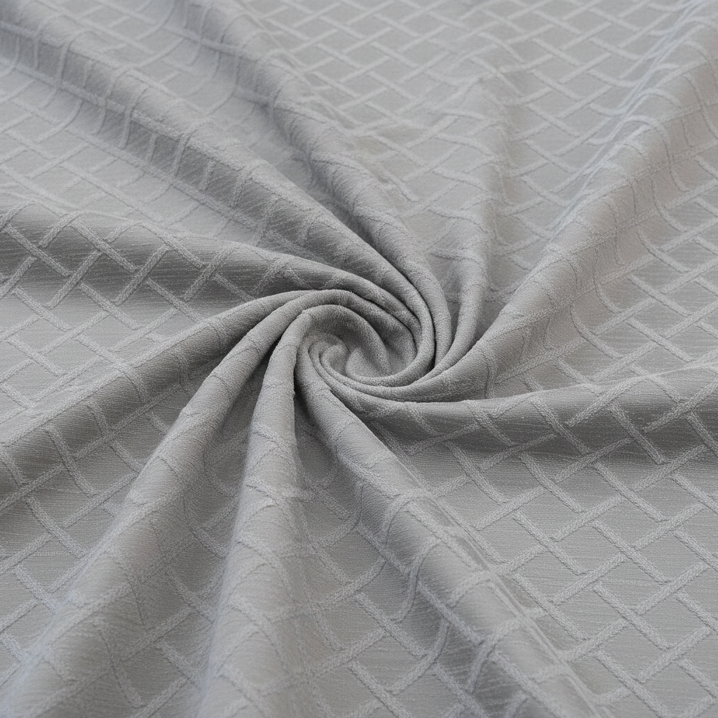 Elegant Grey Curtain Fabric LS 2551 view 2