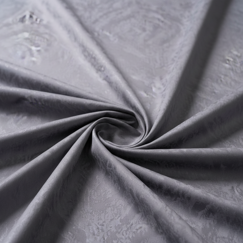 Luxurious grey curtain fabric view 2