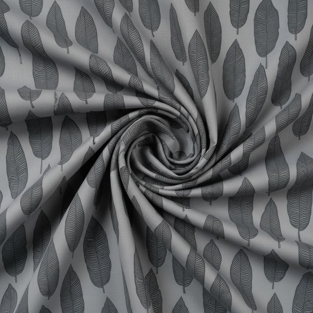 Leaf Print Curtain Fabric view 2