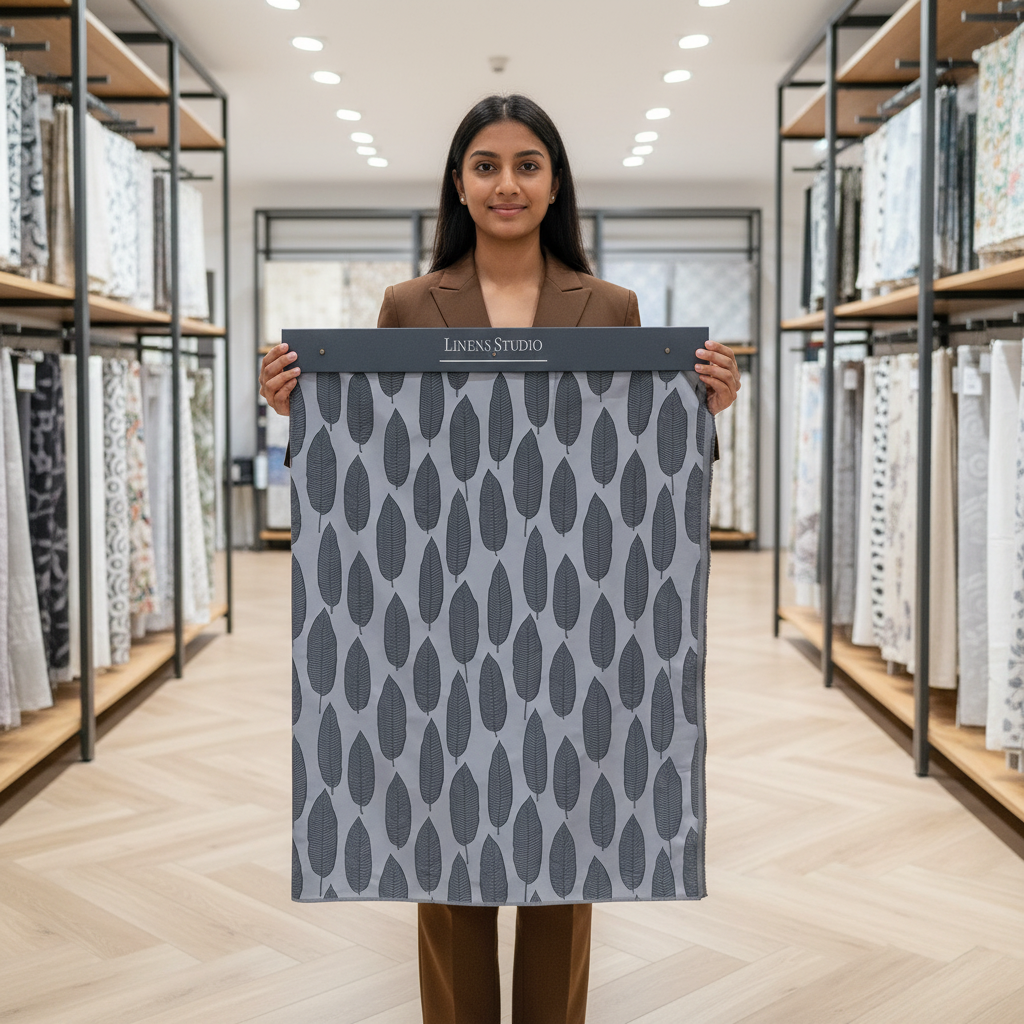 Leaf Print Curtain Fabric view 4