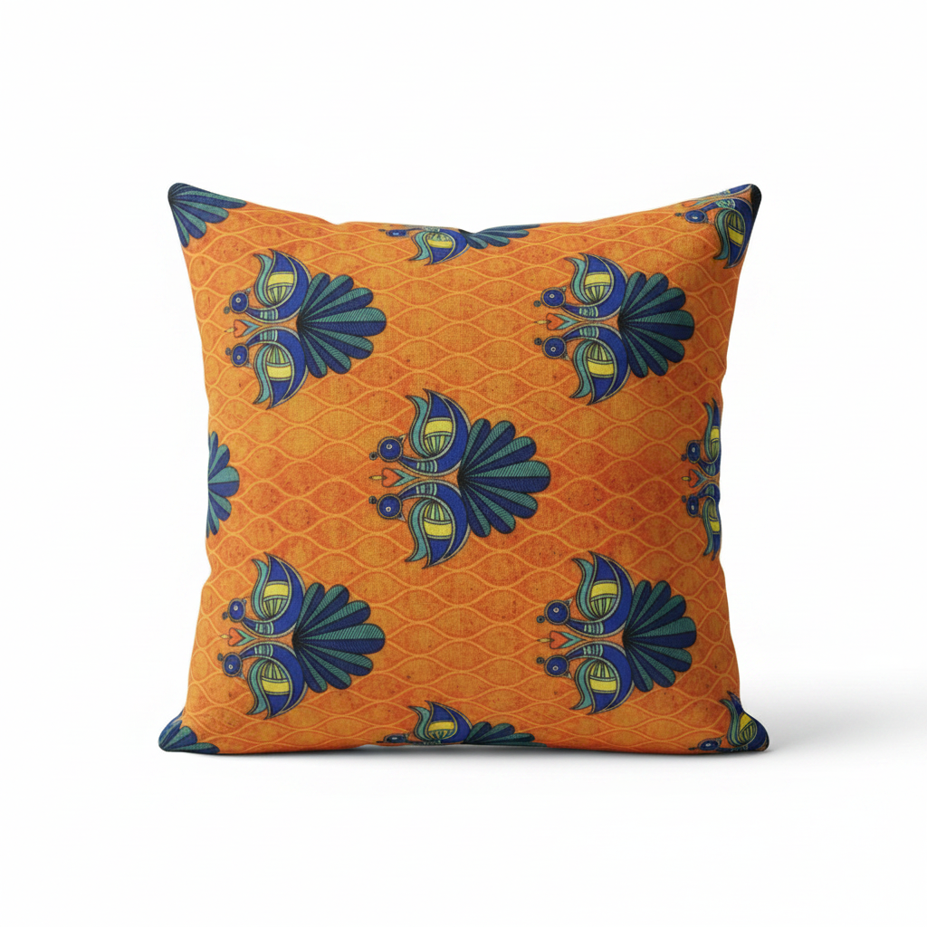 Peacock Pattern Cushion Cover view 2