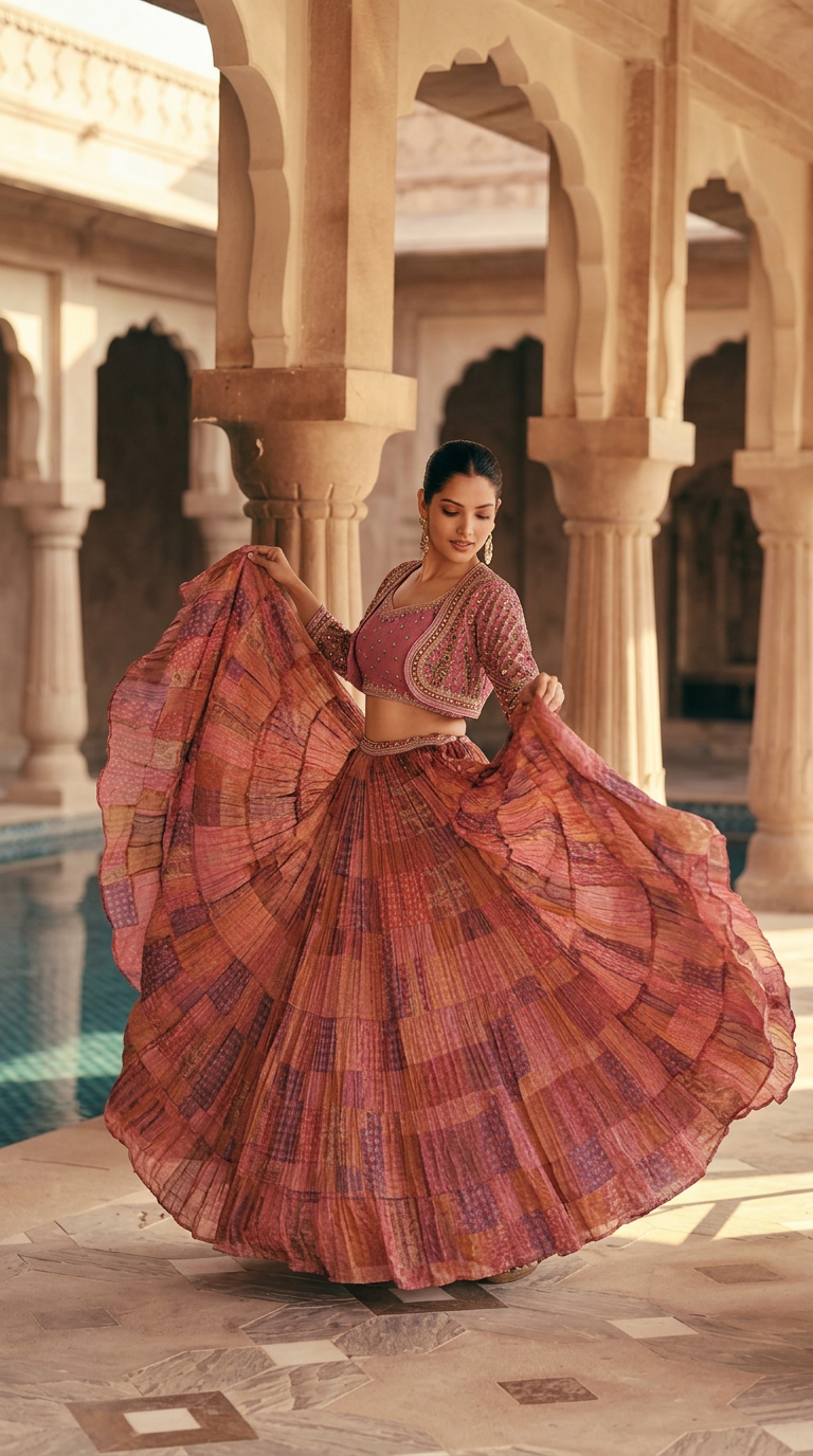 Simran Chinon Silk Designer Wedding Lehenga Suit /5392/SD0047 view 2