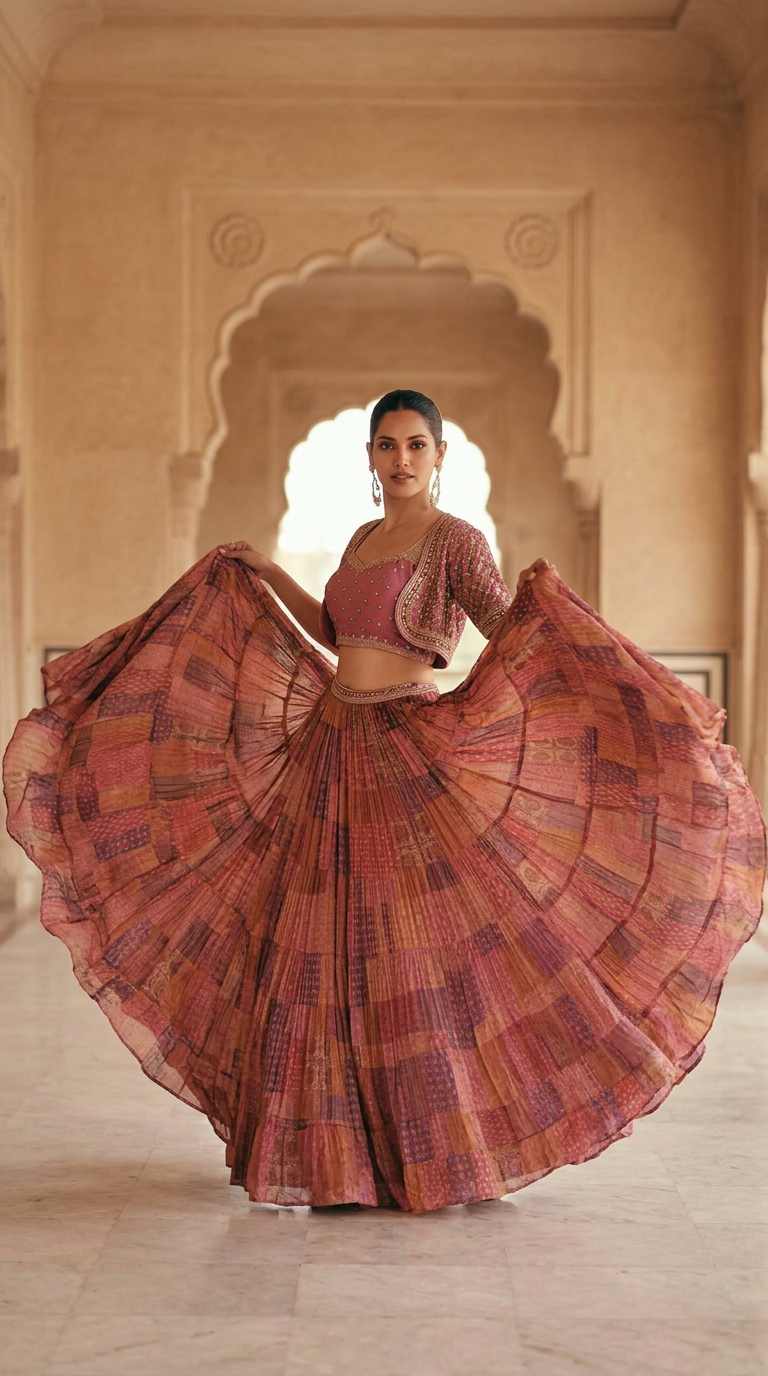 Simran Chinon Silk Designer Wedding Lehenga Suit /5392/SD0047 view 3