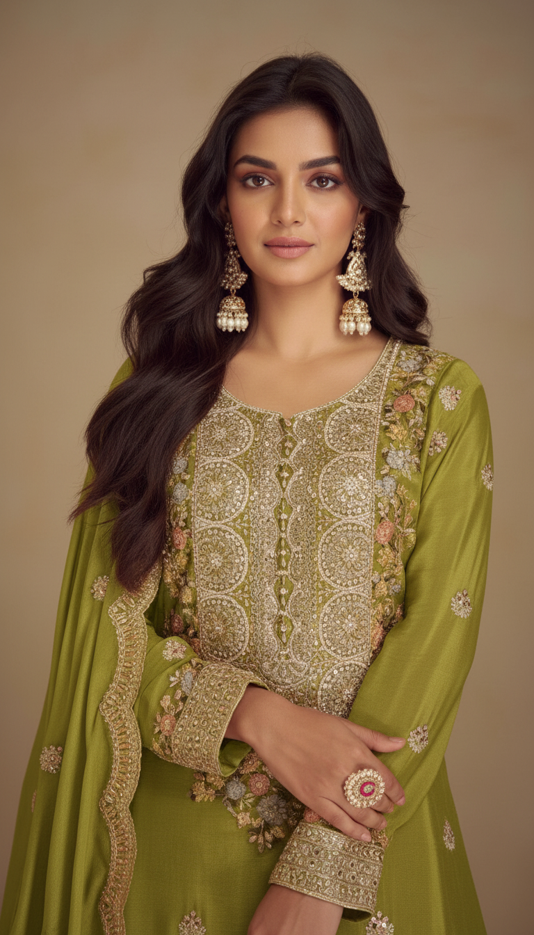 Navya Chinon Designer Salwar Suits Collection / 7489-A/ SD00125 view 4