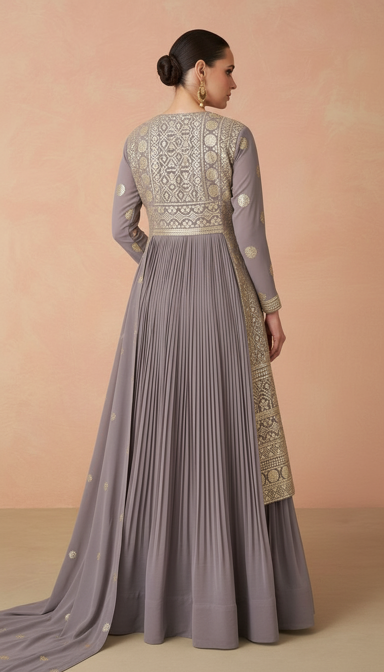 Gulkand Andaz Designer Gown With Dupatta Collection / 9910/ HC001090 view 4